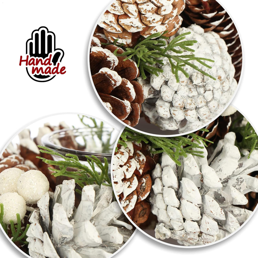 COM-FOUR® Teelichthalter - dekorativer Kerzenständer für Weihnachten und Herbst - Kerzenhalter mit n