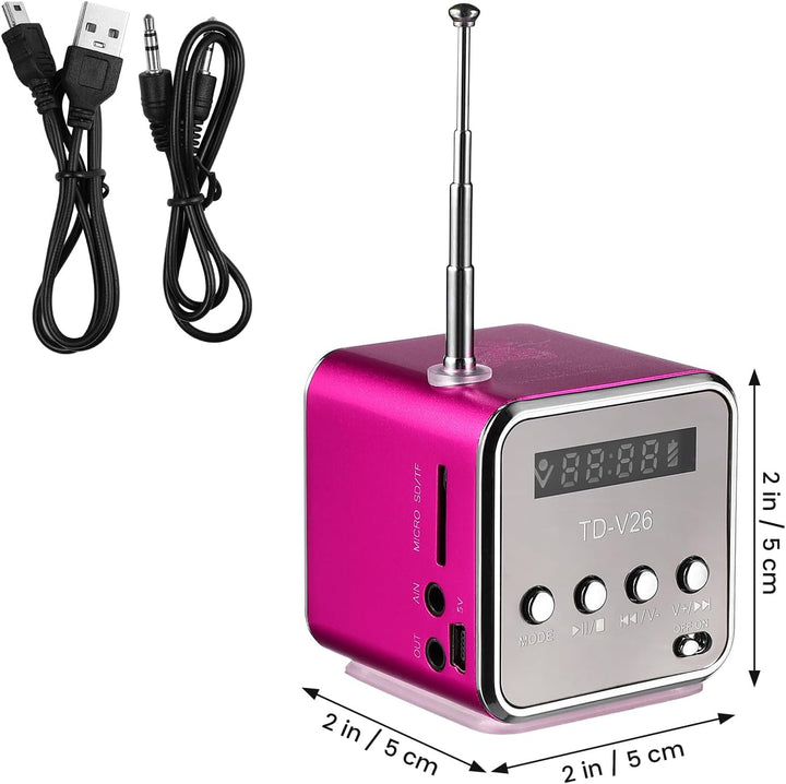 ULTECHNOVO Mini Radio Mit Batterie Td-V26 Mini Drahtloser Musikplayer Stereolautsprecher Mp3 Mp4 Mus