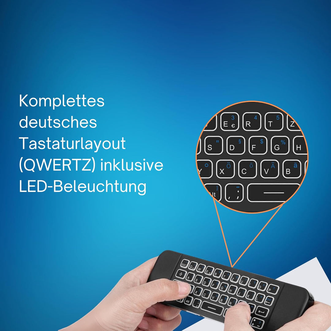 Orbsmart AM-1 Pro kabellose Airmouse mit Deutscher Mini-Tastatur
