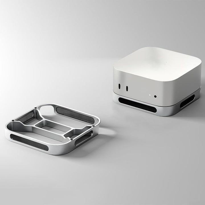 ReachMall Dock für Mac mini M4, Aluminium-Ständer mit Kühlung und Schutz, Staubfilter, sichere Passf