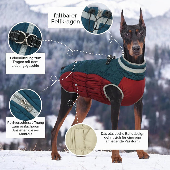 Kuoser Wärme hundemantel, Winddicht hundejacke, Reflektierend hundemantel für kleine Hunde, hundeman
