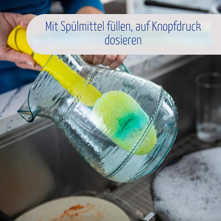 Scrub Daddy Dish Daddy Spülschwamm mit Spülmittelspender, Nachfüllköpfe, Schwamm und Anschlusskopf