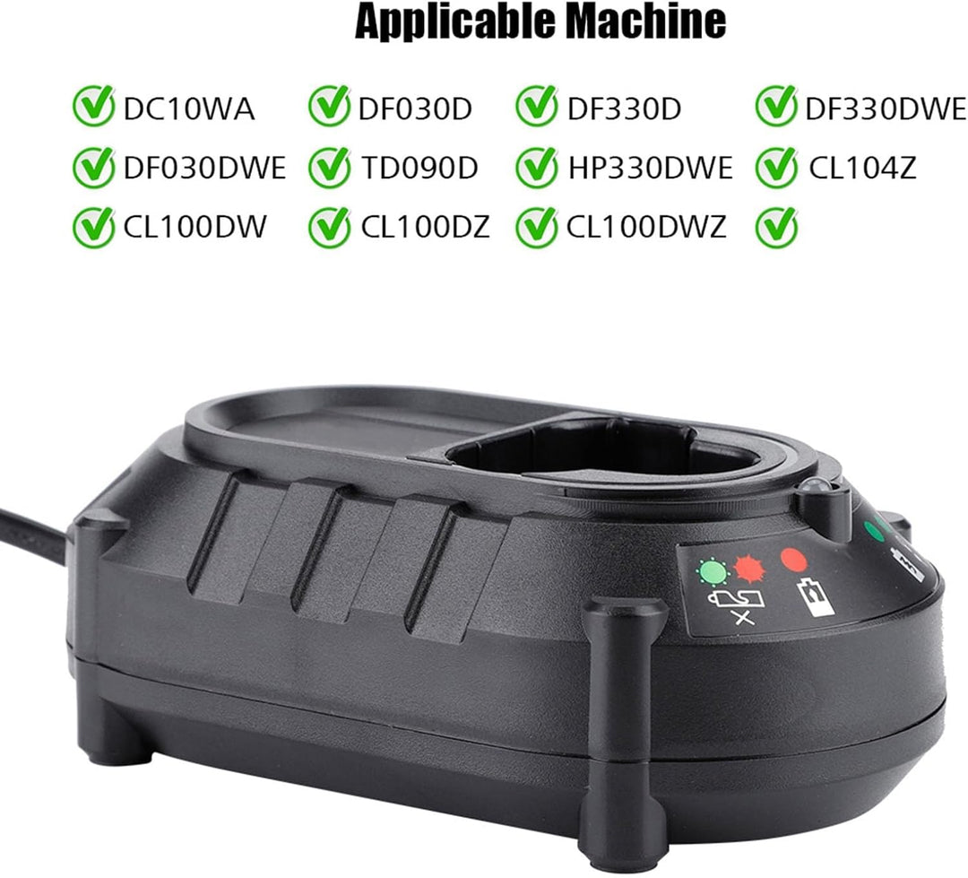 Ersatzladegerät für Makita, 10,8 V 12 V Lithium Akku Ladegerät für mit LED Anzeige DC10WA DF030D (Eu