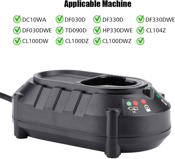 Ersatzladegerät für Makita, 10,8 V 12 V Lithium Akku Ladegerät für mit LED Anzeige DC10WA DF030D (Eu