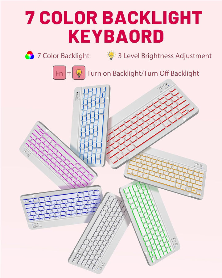 MoKo Hülle mit Tastatur für iPad A16 11 Generation 2025/10 Generation 2022(11/10.9 Zoll),TPU Schutzh