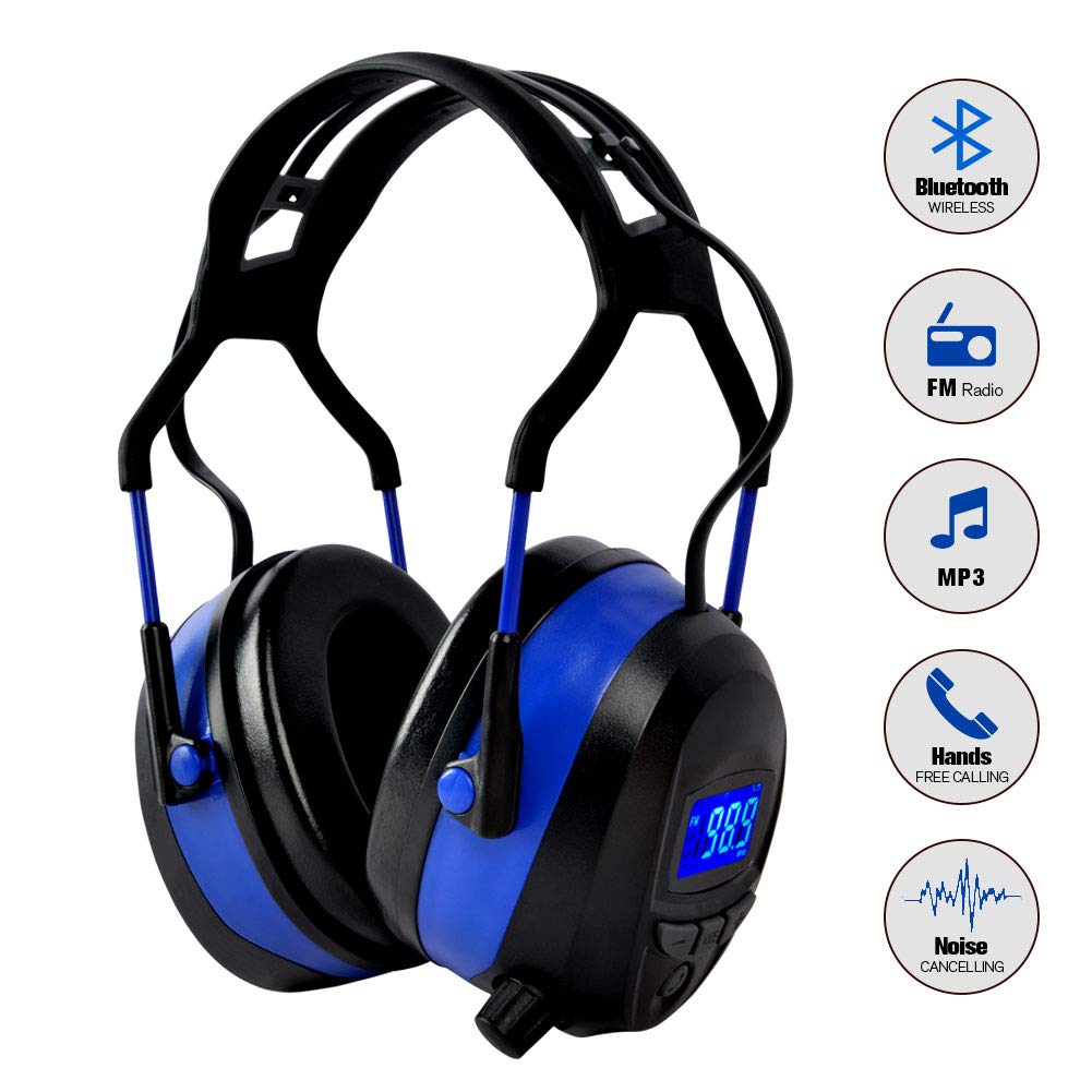 Gardtech Gehörschutz, Ohrenschützer mit Radio/Bluetooth / MP3 / FM, Sicherheitsohrschützer mit NRR 2