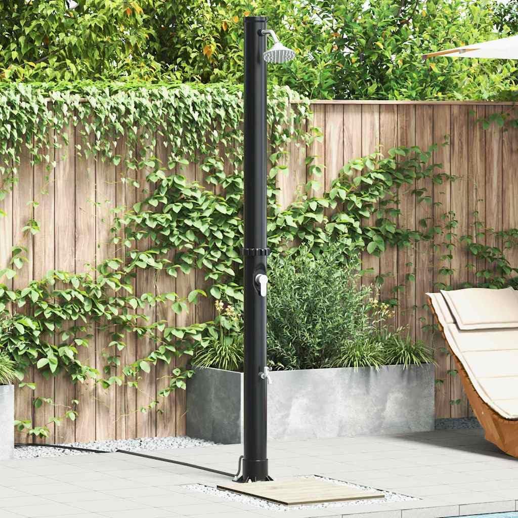 vidaXL Aussen Solardusche Schwarz 217 cm PVC und Aluminium, Moderner Zylindrischer Duschspass, umwel
