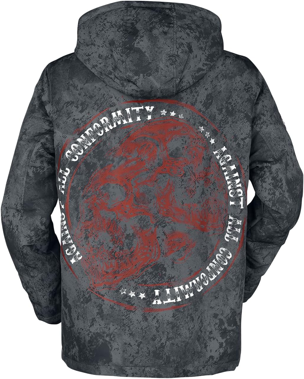 Rock Rebel by EMP Herren schwarze Winterjacke mit Prints und Patch S Schwarz, S Schwarz