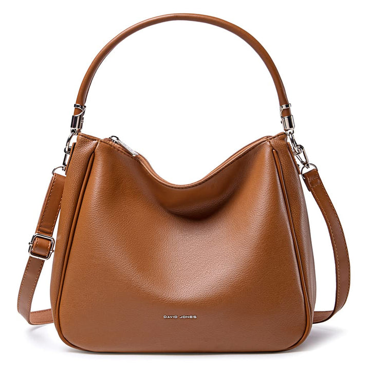 David Jones - Damen Schultertasche Hobo - Mittelgrosse Umhängetasche Weich PU Leder Frau - Shopper H