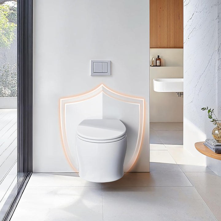 Pipishell Toilettendeckel, WC Sitz mit Absenkautomatik, Quick-Release Funktion für einfach Reinigung