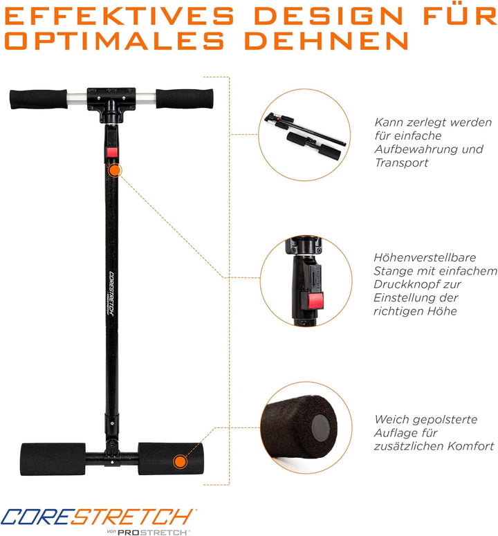 ProStretch CoreStretch – Verstellbares Dehngerät für Rücken, Schultern & Beine | Unterstützt Bewegli