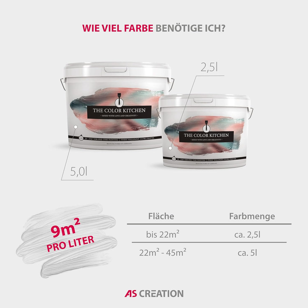 A.S. Création THE COLOR KITCHEN universelle Wandfarbe - Malerfarbe für Wohnräume und Arbeitszimmer -