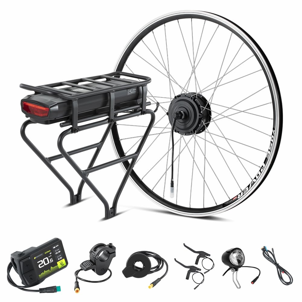 YOSE POWER Ebike Kit 36V250W 26''/28" Frontmotor E-Bike Hub Umbausatz Integrierte Controller mit Hai