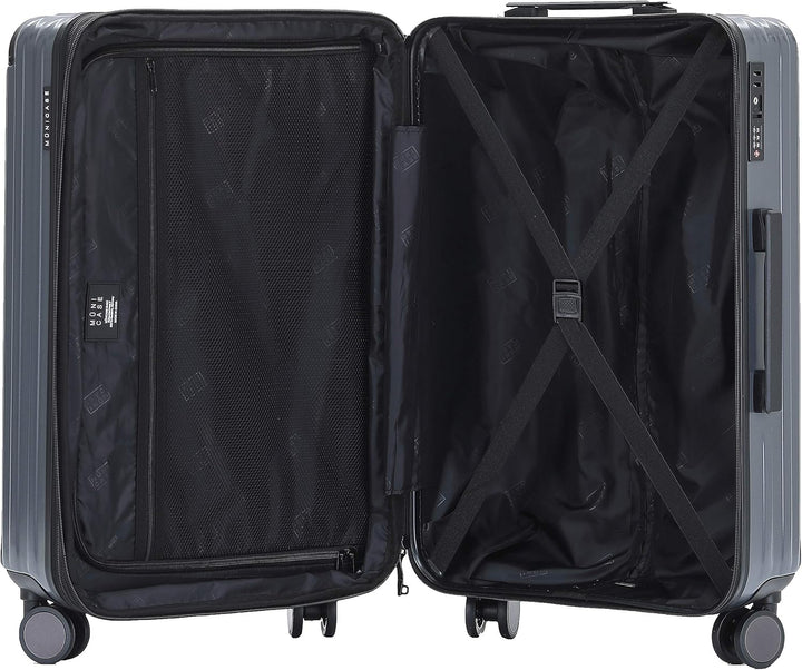 M816 TSA-Schloss Koffer Reisekoffer Trolley Kofferset Hardschale Boardcase Handgepäck (Grey, Kleiner