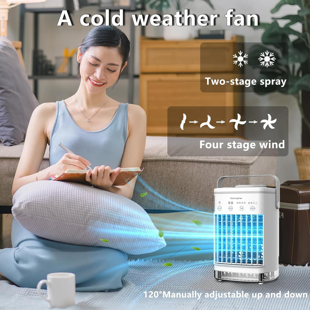 Mobile Klimaanlage, 3-in-1 Tragbare Klimaanlage, 700ml Mini Klimaanlage mit 4 Geschwindigkeiten & 3