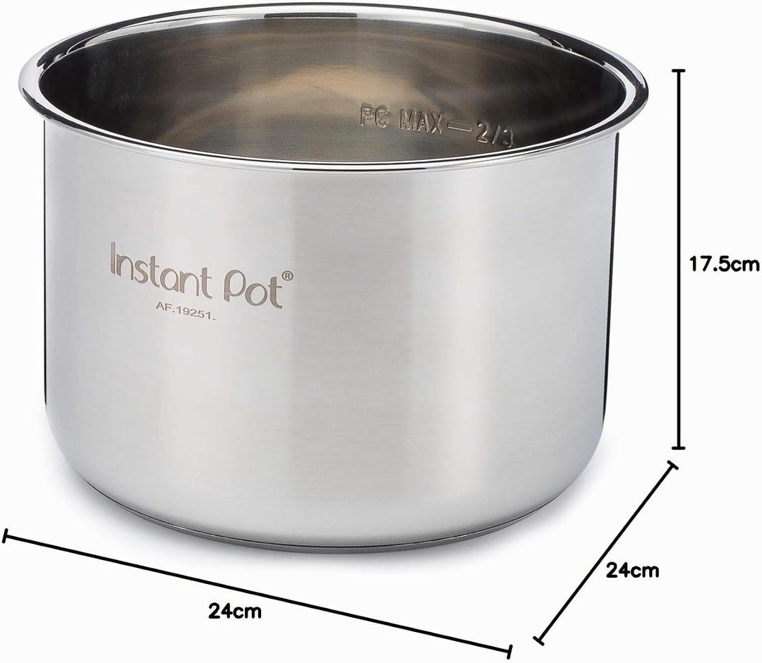 Instant Pot IP 8Qt Stainless Steel Inner Cooking Pot 8 Quart, Edelstahl 8 Quart, 8 Quart