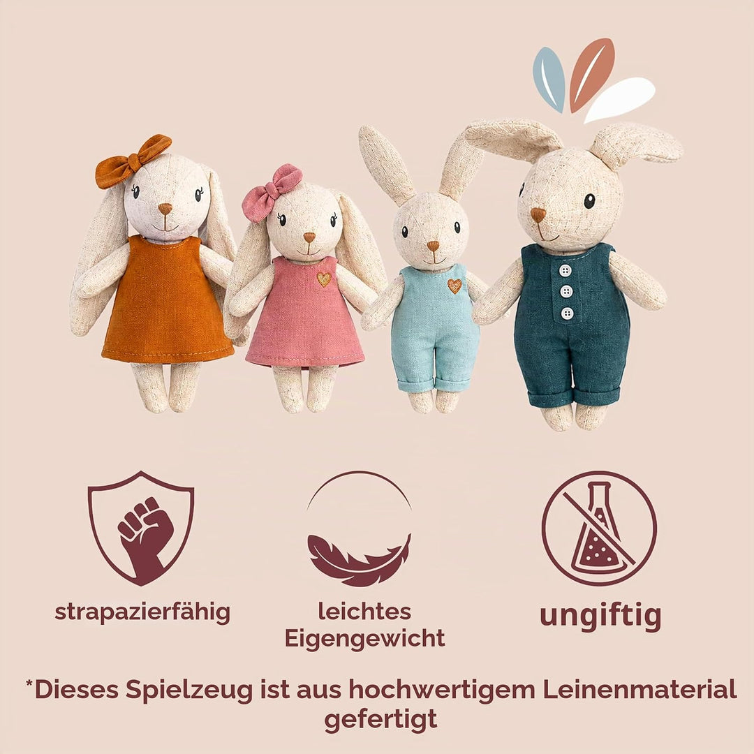 Speedy Monkey Kaninchenfamilie Spielset - 4 Figuren - Puppenhaus