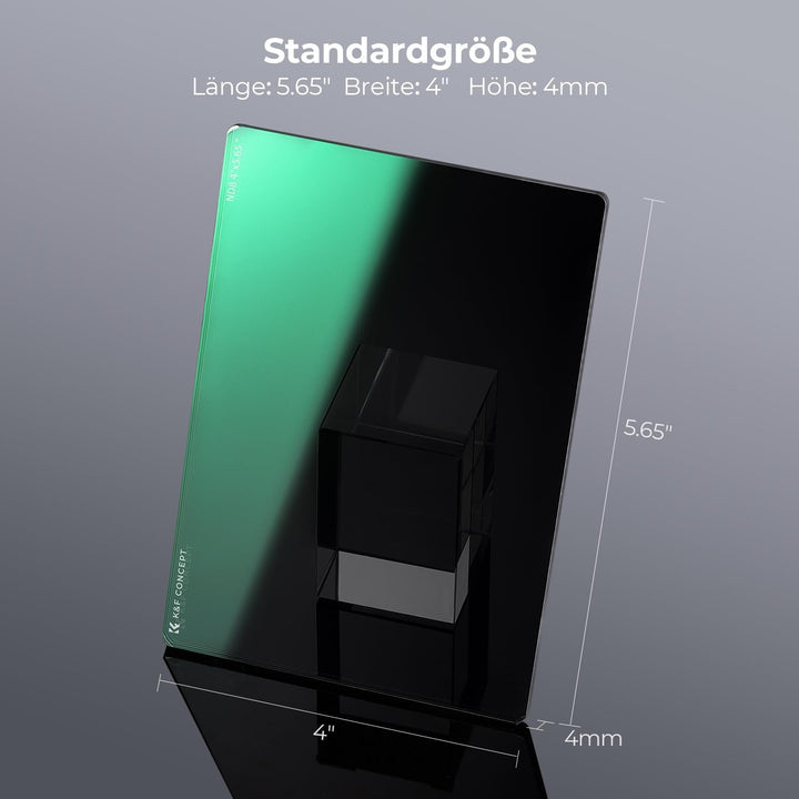 K&F Concept 4 x 5,65" ND8 Filter(3 Blendenstufen),Dicke 4mm Rechteckfilter quadratischer Graufilter