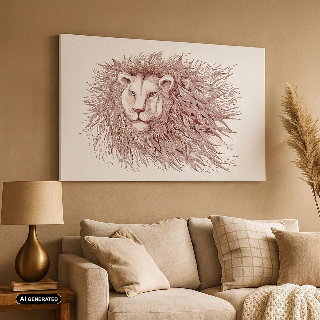 Bilder auf Leinwand 100x70cm Leinwandbild Löwe König Tierwelt Pelz Gross Wanddeko Bild Schlafzimmer