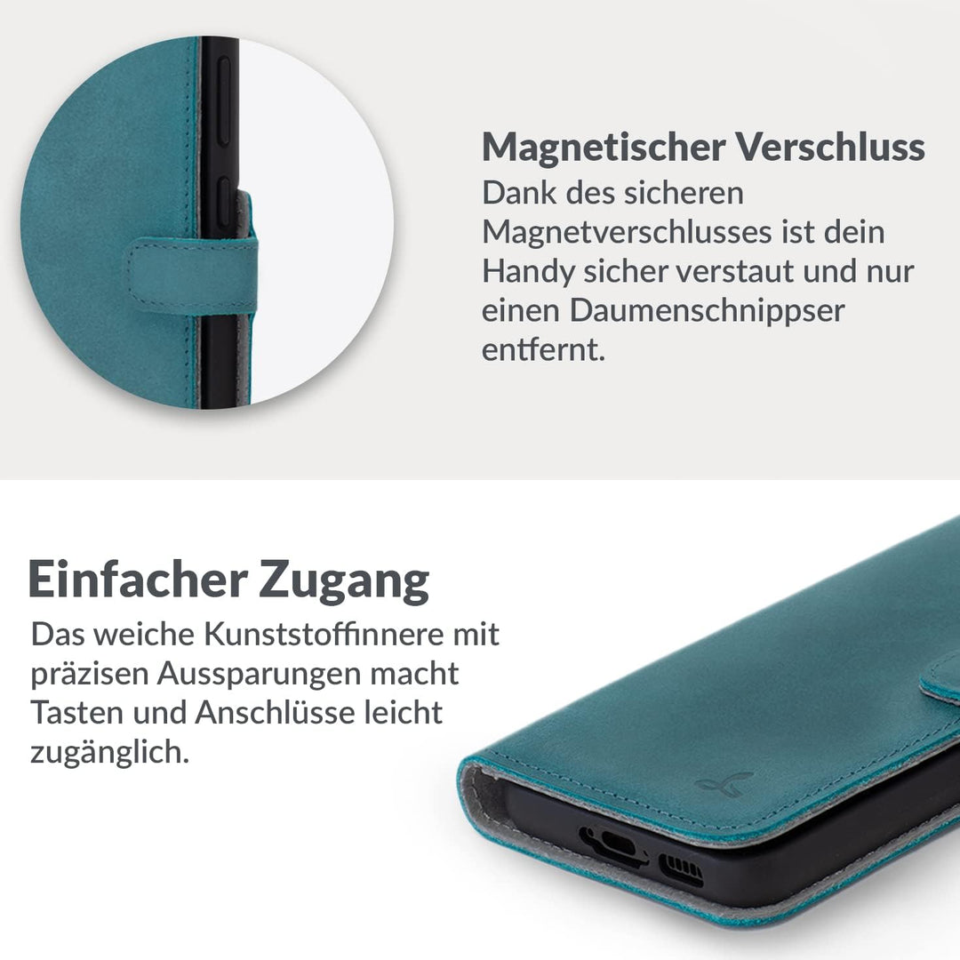 Snakehive Galaxy S23 Ultra Hülle Leder | Stylische Handyhülle mit Kartenhalter & Standfuss | Handyhü