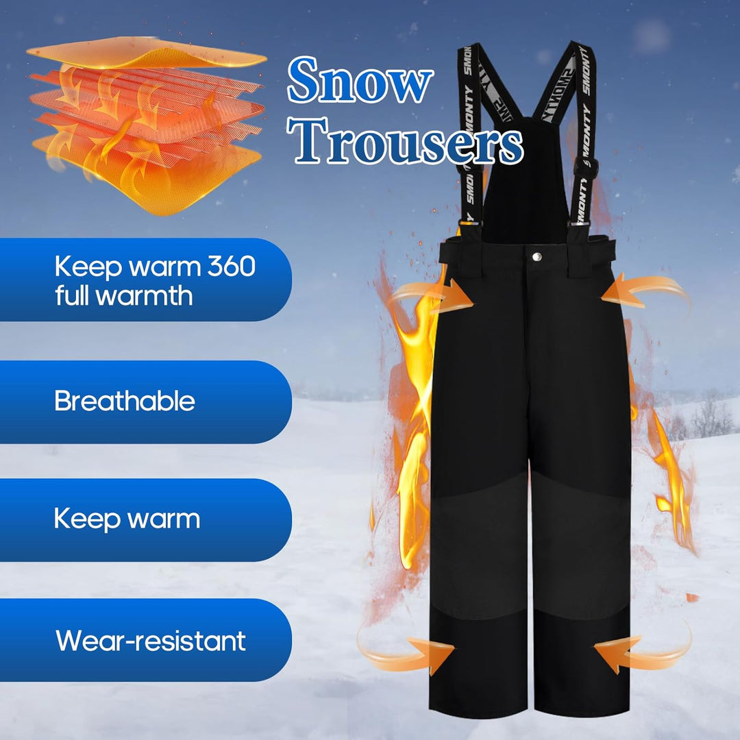 Skihose für Kinder Mädchen Winter Wasserdicht Winddicht Warme Snowboard-Rückenhose Standard 116-122