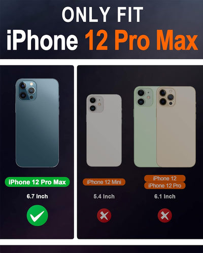 SHIELDON iPhone 12 Pro Max Hülle, Stossfeste Handyhülle [Echtleder] [RFID-Sperre] [Kartenfächer] [St