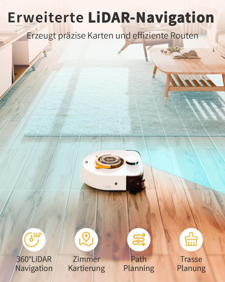 UBPET 22000 Pa Zyklon Staubsauger Roboter, Saugkraft Saugroboter für Tierhaare auf Teppichen und Böd