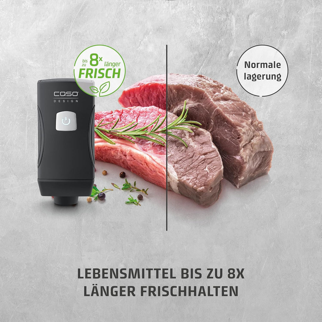 CASO Vacu OneTouch Pro Set - kabelloser Handvakuumierer mit umfangreichem Zubehör, Vakuumiergerät mi