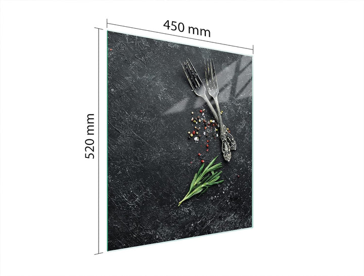 DarHaus Herdabdeckplatte einteilig 45x52 cm Ceranfeld Abdeckung Glas Spritzschutz Abdeckplatte Glasp