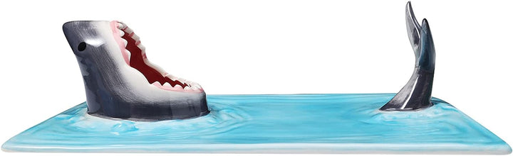 Aunaeyw Shark Sushi Teller Keramik Sushi Teller, Haifisch Form Rechteck Shark Sushi Platte Rechtecki