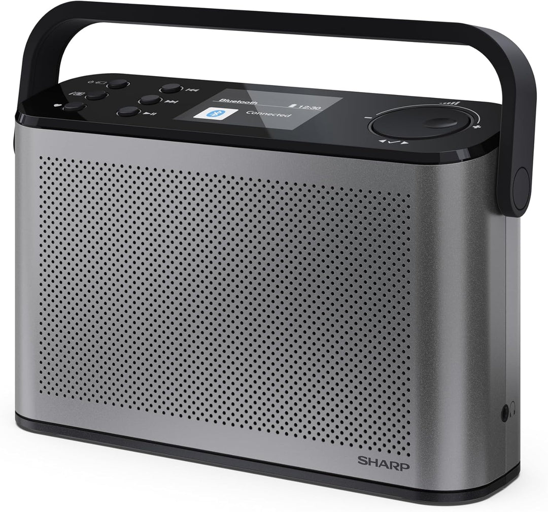 SHARP DR-P540(GY) Osaka Tragbares Digitalradio – DAB+/FM, Bluetooth 5.3, BestTune-Technologie, 120 R