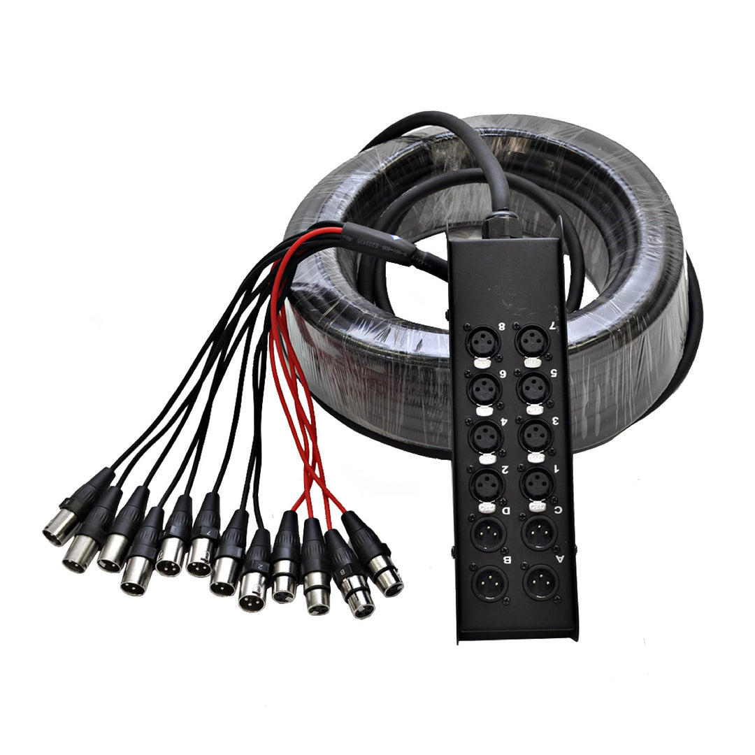 Seismic Audio SACB-8x4x100 8-Kanal XLR Low Profile Leiterplatte Snake Kabel, 30 m 100 Foot - 8 Send