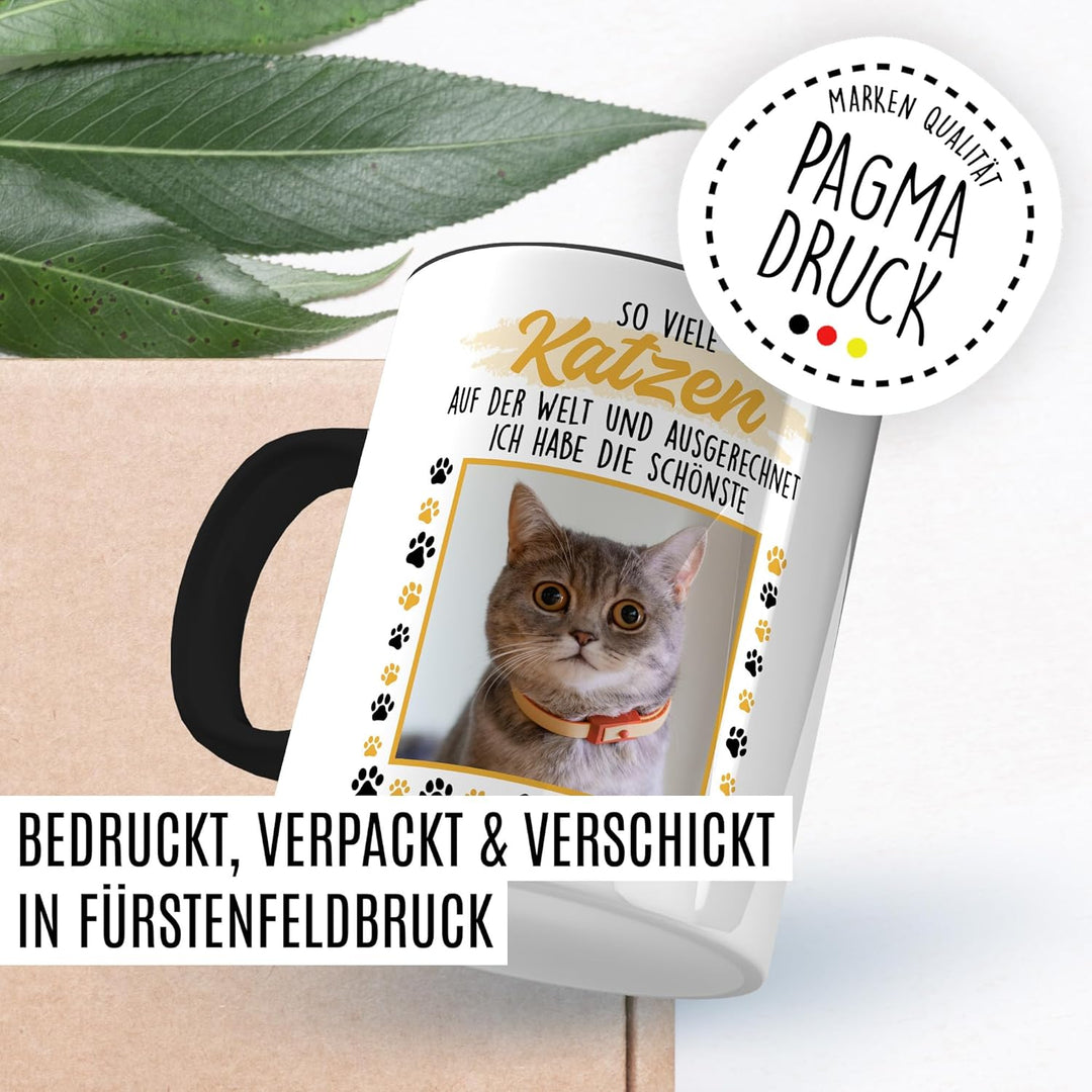 Tasse Katze personalisiert Geschenk So viele Katzen und ich habe die schönste, Kaffeetasse eigenes B