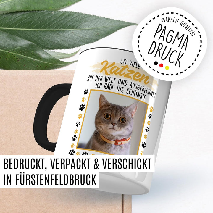 Tasse Katze personalisiert Geschenk So viele Katzen und ich habe die schönste, Kaffeetasse eigenes B