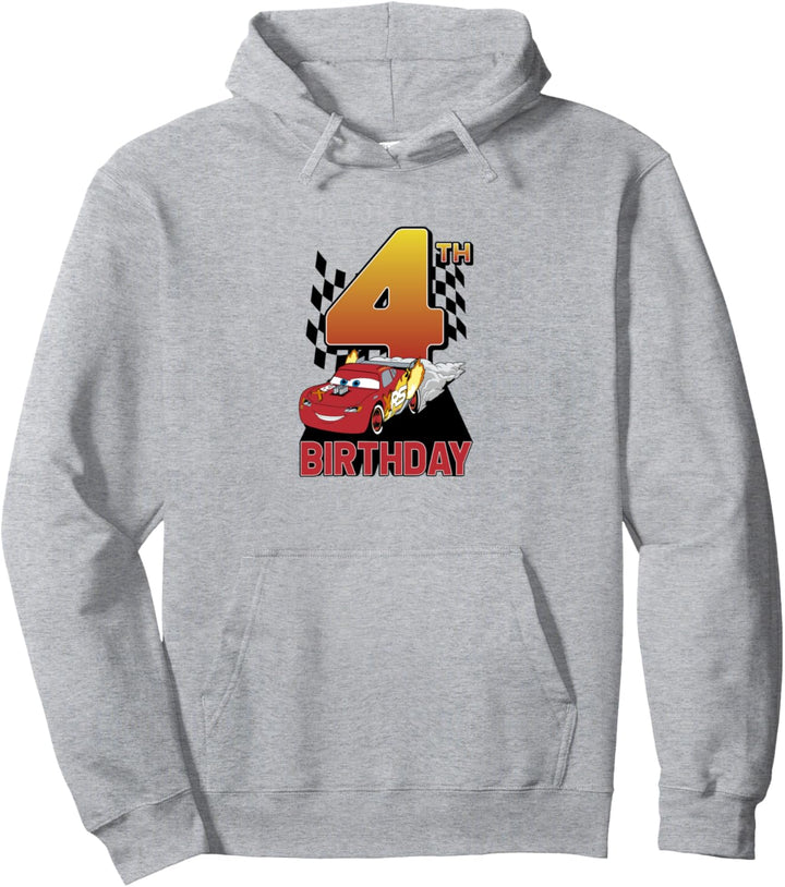 Disney Pixar Cars Lightning McQueen 4th Birthday Peel Out Pullover Hoodie
