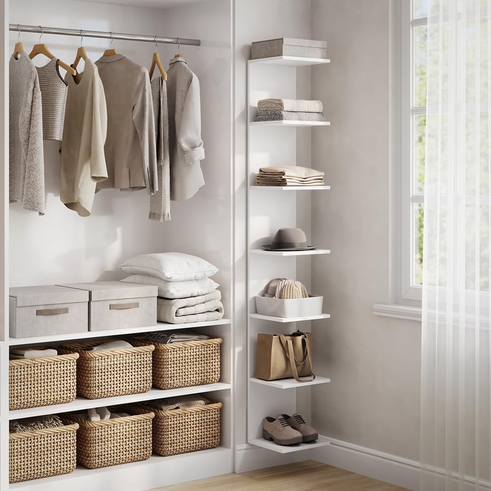 Vicco Wandregal Paolo, Weiss, 30 x 190 cm Weiss Einzelregal, Weiss Einzelregal