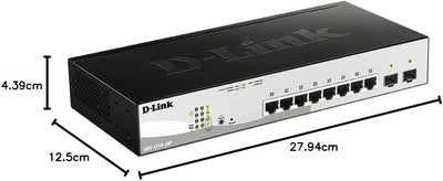D-Link DGS-1210-10 10-Port Gigabit Smart Switch (8 x 10/100/1000 Mbit/s Base-T-Ports, 2 x 100/1000 M