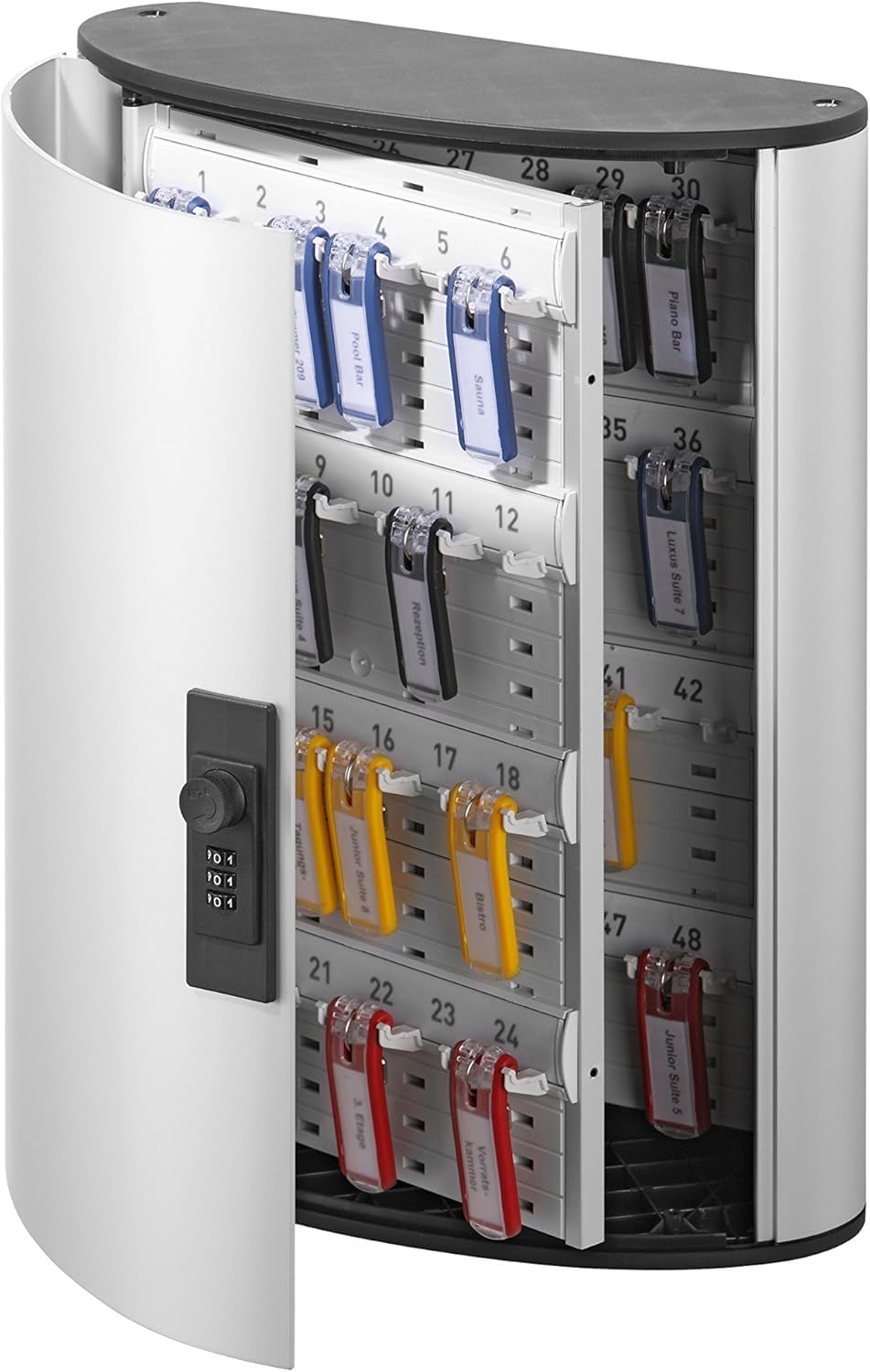 Durable Schlüsselkasten Key Box Code 48, (Zahlenschloss) für 48 Schlüssel, silber, 197623 48 Schlüss