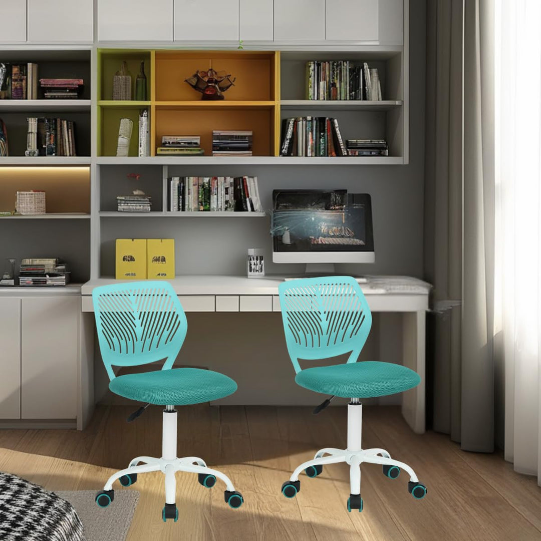 FurnitureR 2X Höhenverstellbarer Drehstuhl - Ergonomischer Schreibtischstuhl für Kinder/Jugendliche,