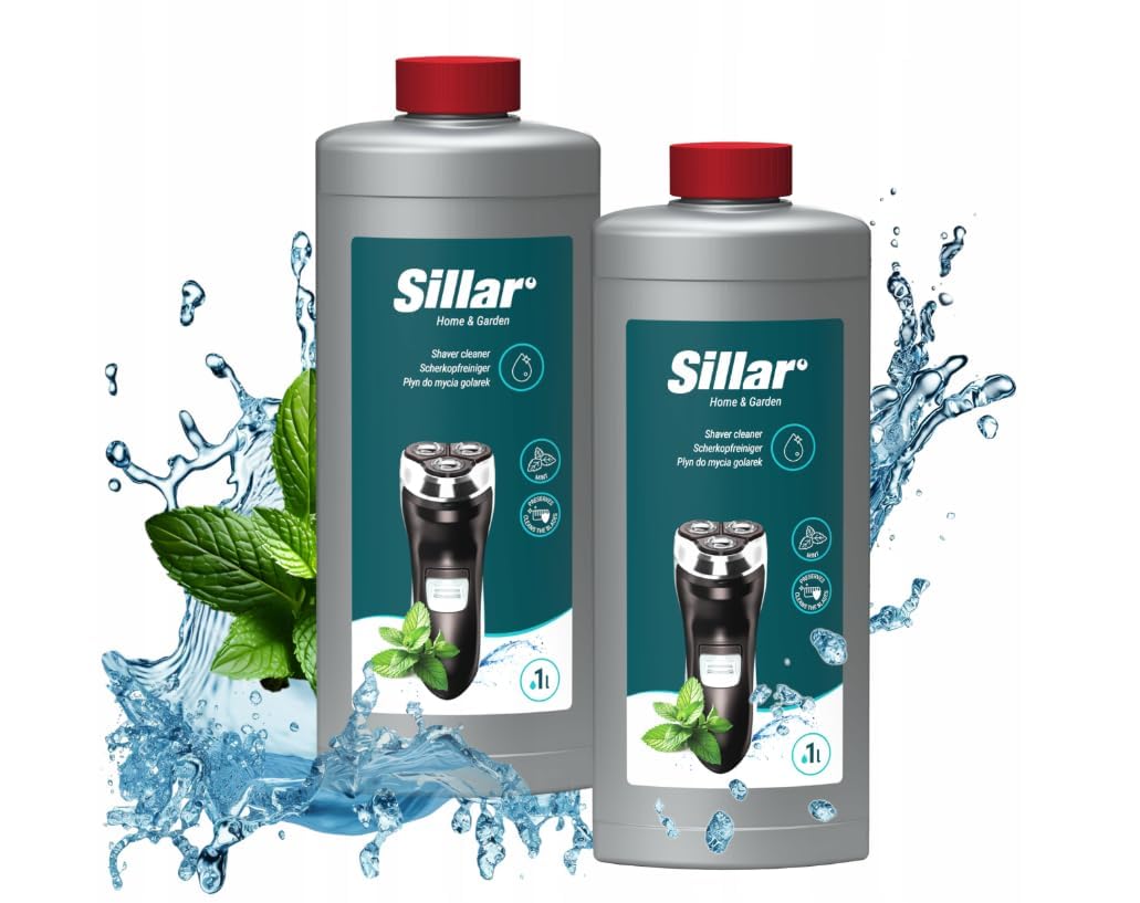 Sillar Scherkopfreiniger Nachfüllflüssigkeit 1L - Minz-Formel - Kompatibel mit Braun CCR Serie 3, 5,