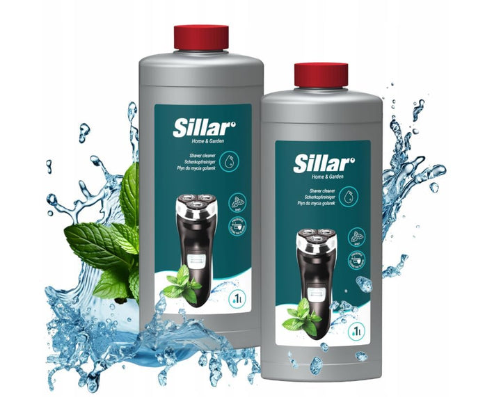 Sillar Scherkopfreiniger Nachfüllflüssigkeit 1L - Minz-Formel - Kompatibel mit Braun CCR Serie 3, 5,
