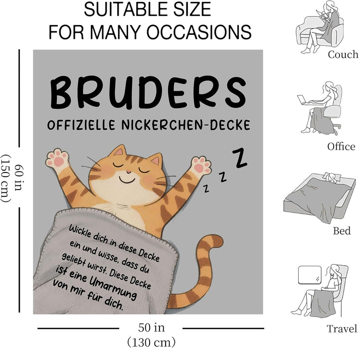 Amorea Bruders offizielle Nickerchen-Decke Lustiges Geschenk für Bruder Geburtstag Abschlussfeier Br