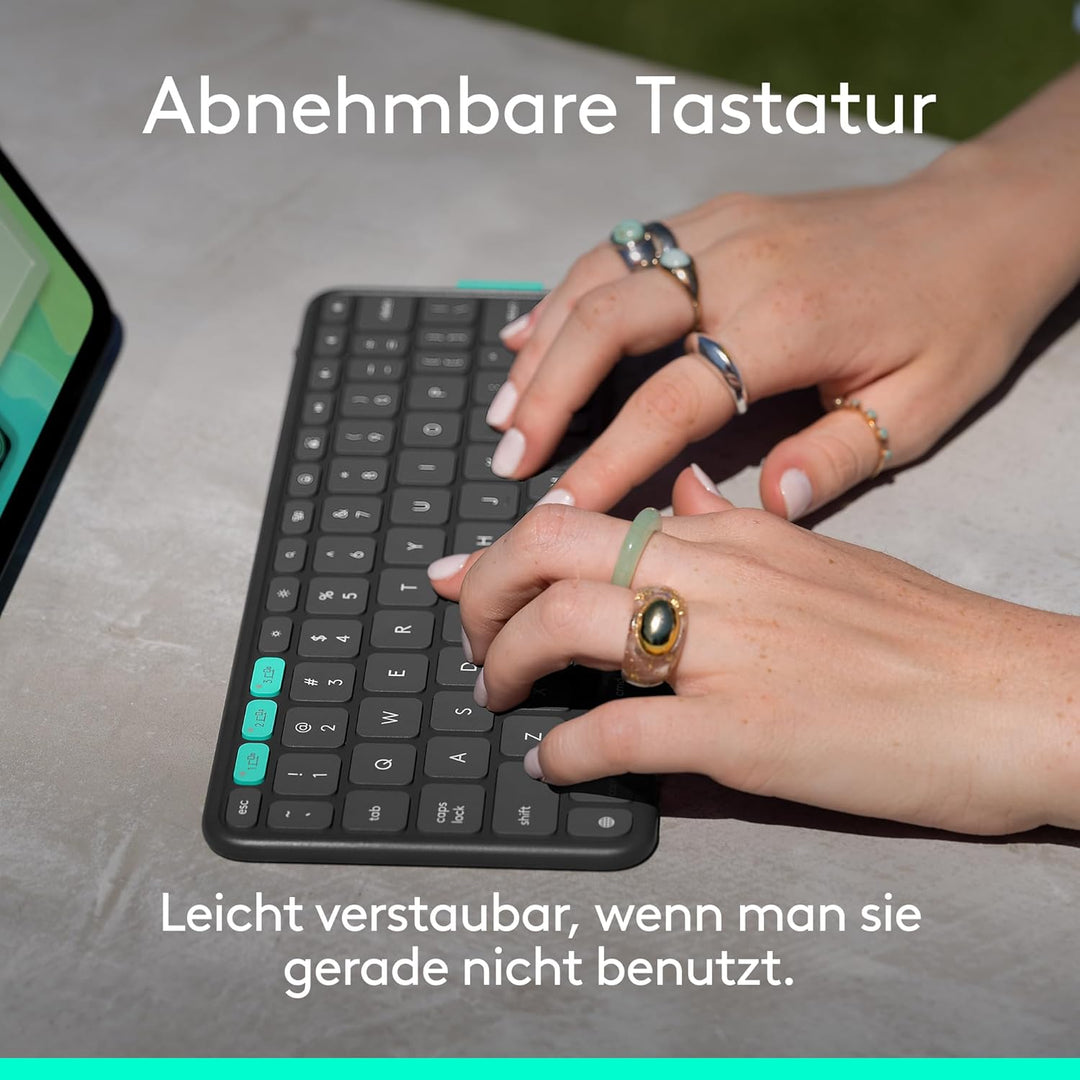 Logitech Flip Folio, Tastatur-Case für iPad Pro 13 Zoll (M4 und M5) und iPad Air 13 Zoll (M2 und M3)