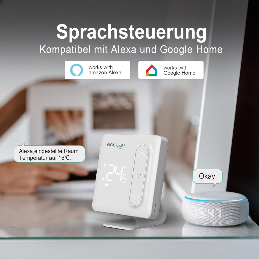 ECOBAY Wireless Temperatursensor, Master Control für Smartes Heizkörperthermostate mit Tuya Smart Zi