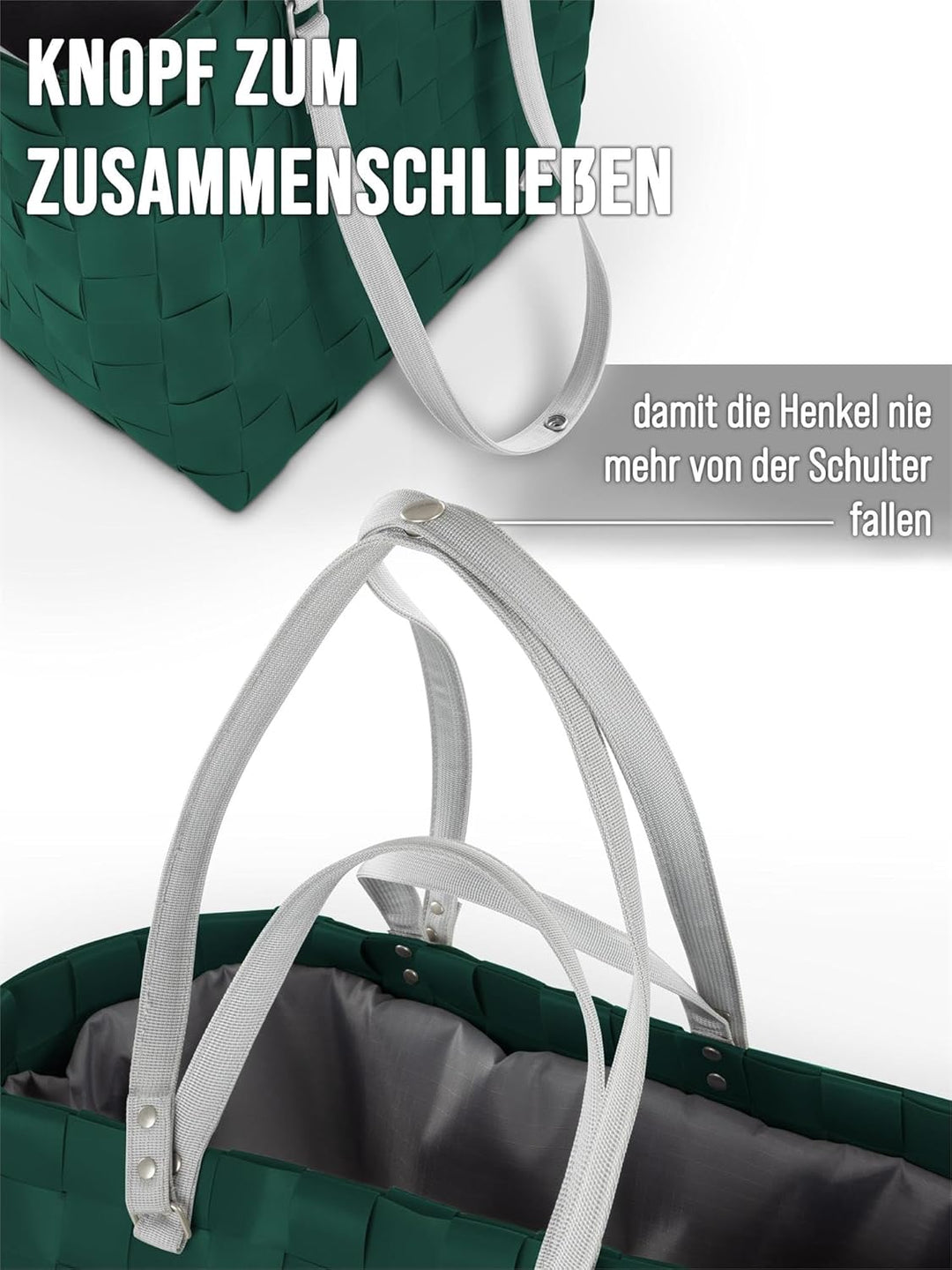 normani Grosser Einkaufskorb 25 L Shopper Einkaufstasche Strandtasche mit langen Henkel, Classic / B