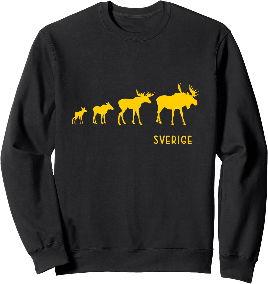 Elch Schweden Moos Evolution Elch Familie Sweatshirt