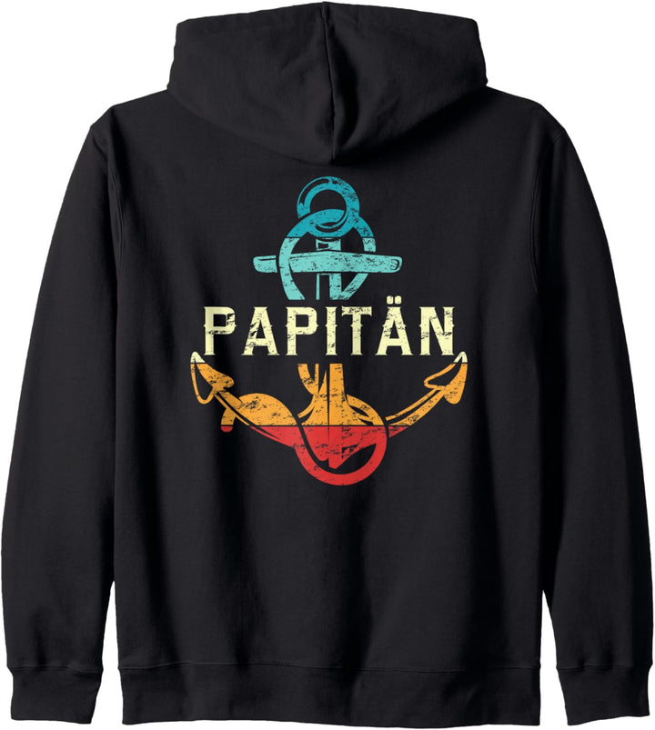 Papitän papitan Papa und Kapitän Lustiges Ankers Vatertag Kapuzenjacke