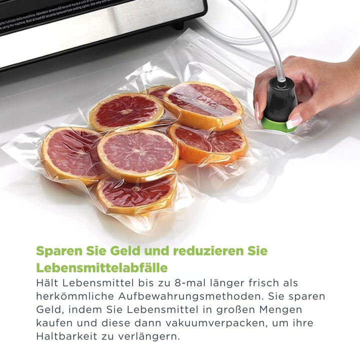 LAICA VT3240 Vakuumiergerät für Lebensmittel mit extra Zubehör für Vakuumbeutel - Automatische Heiss