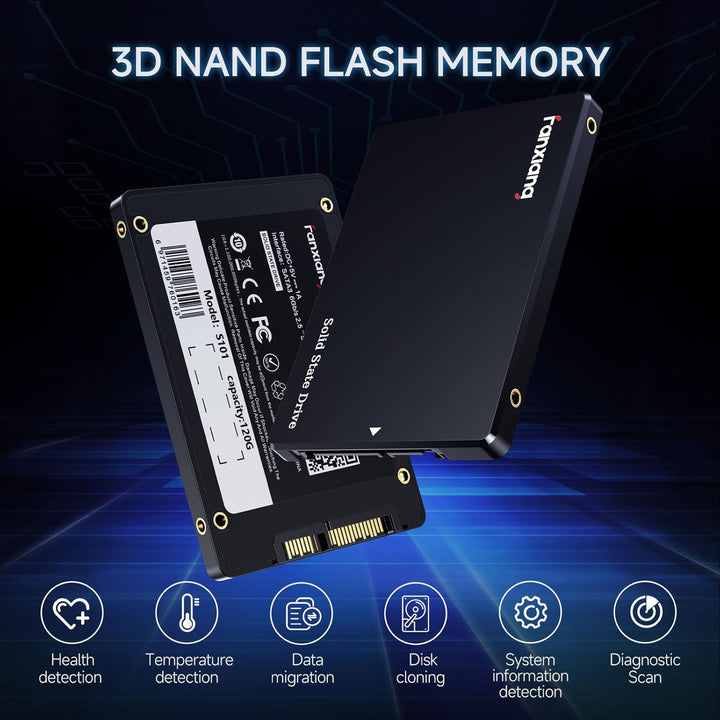 fanxiang SATA SSD 256GB 2,5 Zoll Interne SSD 550 MB/s Lesen, 500 MB/s Schreiben, Festplatte für schn