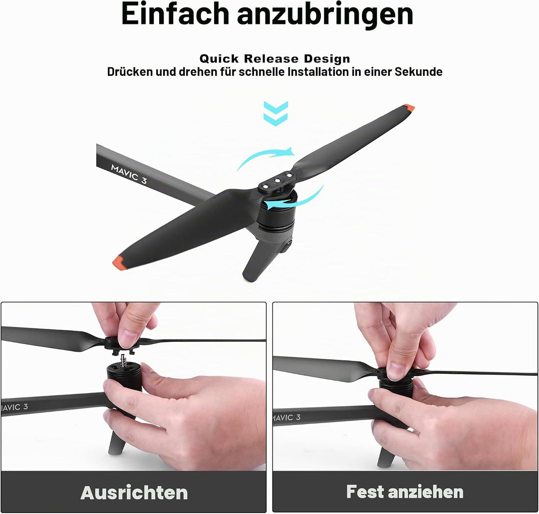 8 Stück 9453F Propeller für Mavic 3, Leicht geräuscharm stabiler Schnellspanner Propellerblatt Ersat